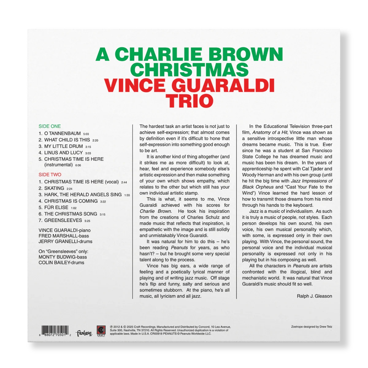 Vince Guaraldi Trio - A Charlie Brown Christmas (Picture Disc) (Craft Recordings)