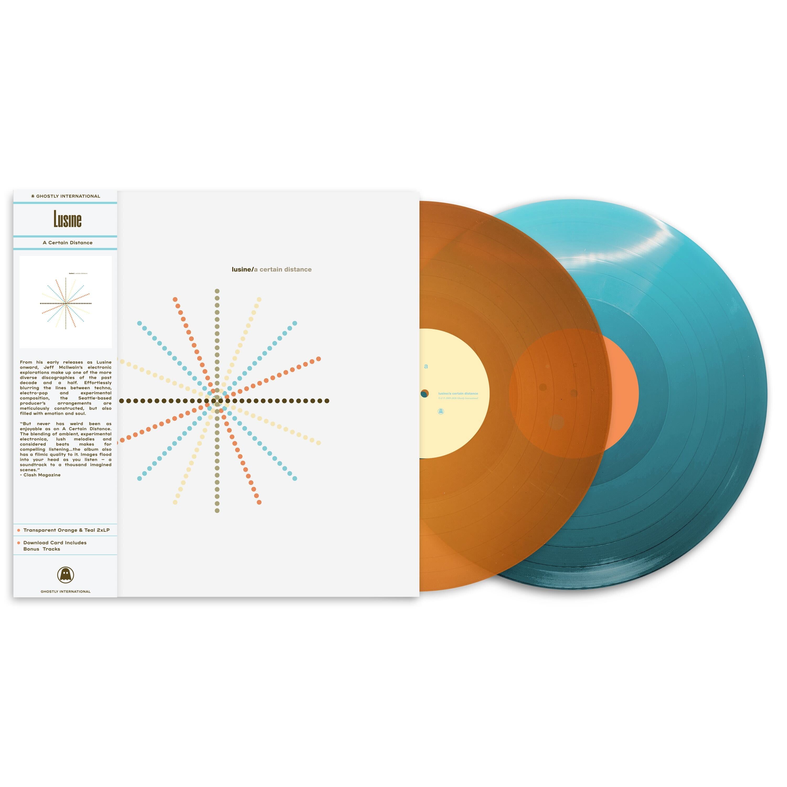 Lusine - A Certain Distance (2 x Transparent Orange & Teal Vinyl LP) (Ghostly International)