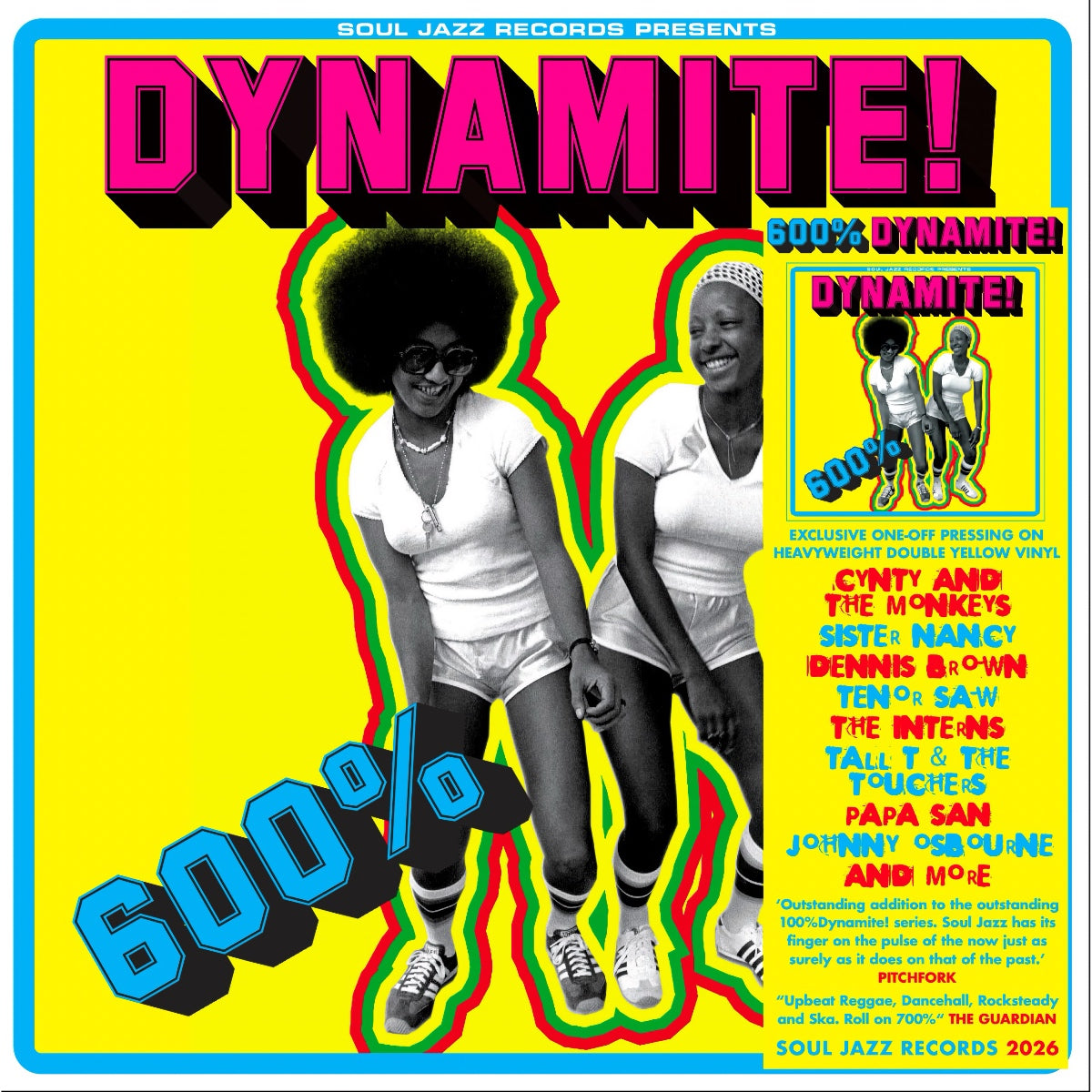 VA / Soul Jazz Records Presents - 600% DYNAMITE! Ska, Soul, Rocksteady, Funk and Dub in Jamaica (2 x Yellow Vinyl) (Soul Jazz Records)